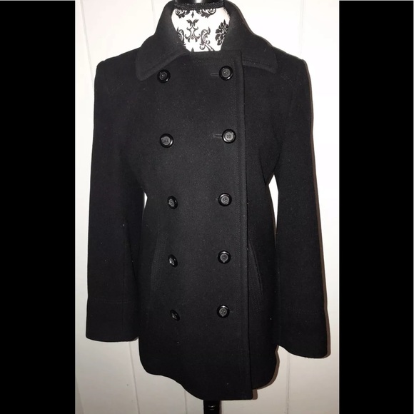 Jones New York Jackets & Blazers - Jones New York Double Breasted Black Pea Coat